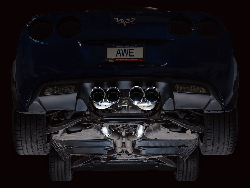 AWE Tuning Touring Edition Axleback Exhaust for C6 Chevrolet Corvette Z06/ZR1 - Chrome Silver Tips (3015-42606)