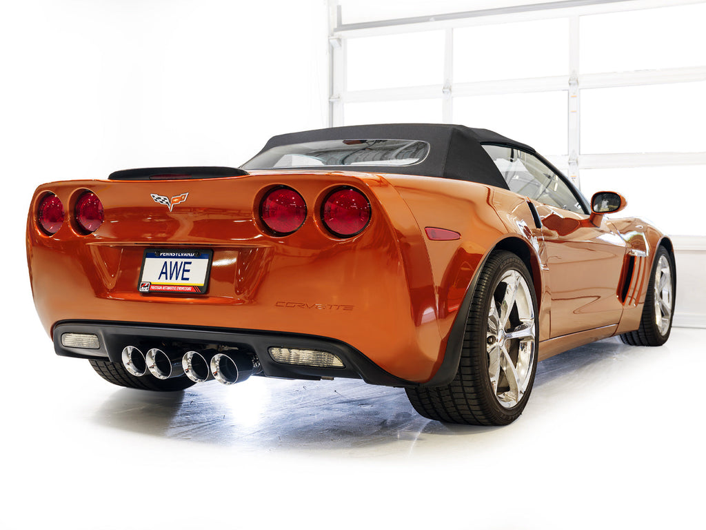 AWE Tuning Touring Edition Axleback Exhaust for C6 Chevrolet Corvette 6.0L (2005-2007) and 6.2L (2008) - Chrome Silver Tips (3015-42660)