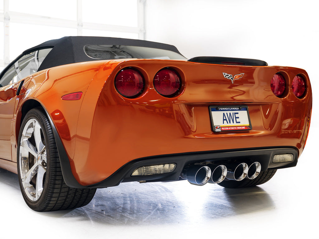 AWE Tuning Touring Edition Axleback Exhaust for C6 Chevrolet Corvette 6.0L (2005-2007) and 6.2L (2008) - Chrome Silver Tips (3015-42660)