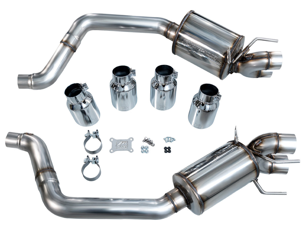 AWE Tuning Touring Edition Axleback Exhaust for C6 Chevrolet Corvette 6.0L (2005-2007) and 6.2L (2008) - Chrome Silver Tips (3015-42660)