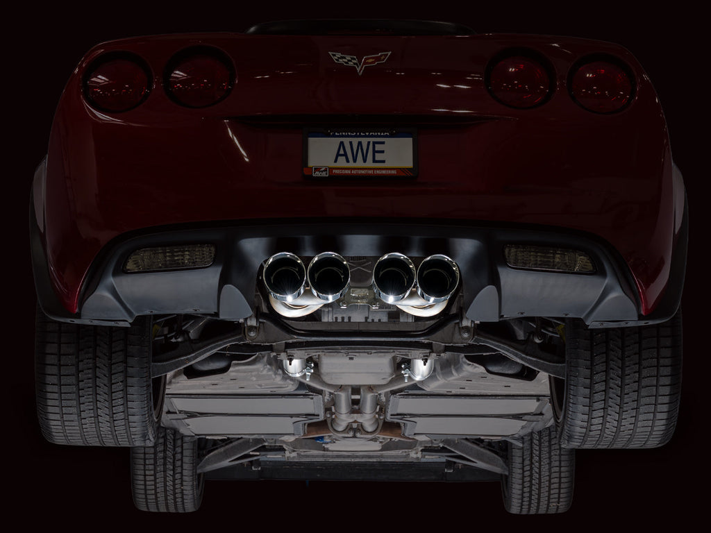 AWE Tuning Touring Edition Axleback Exhaust for C6 Chevrolet Corvette 6.0L (2005-2007) and 6.2L (2008) - Chrome Silver Tips (3015-42660)