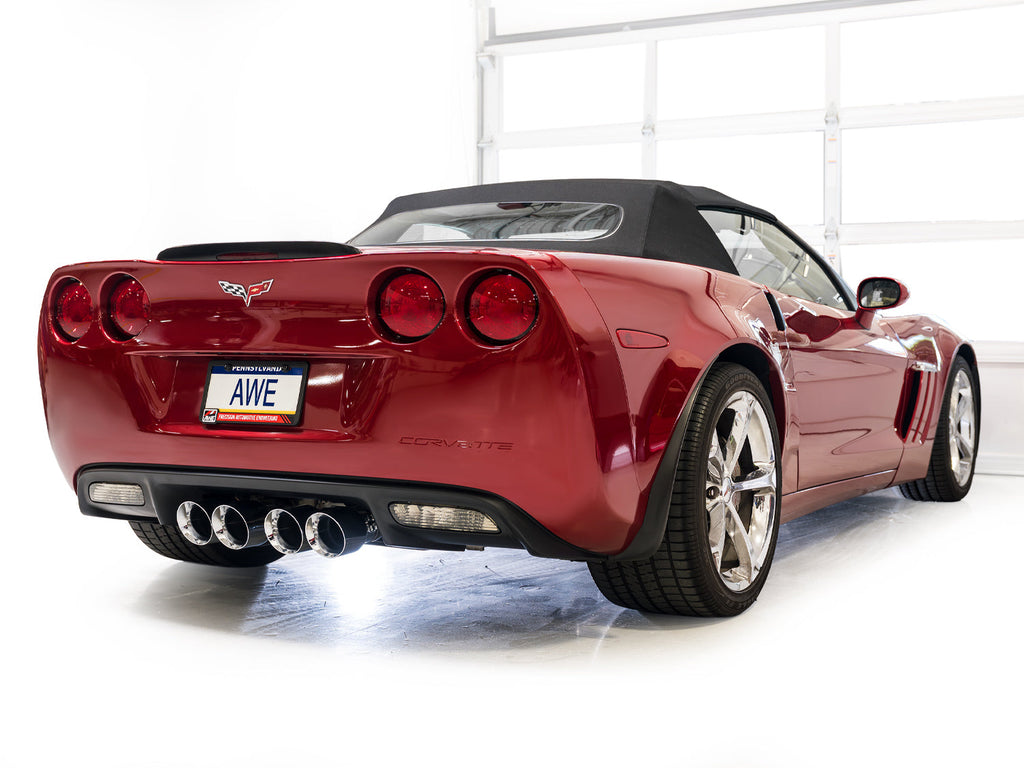 AWE Tuning Touring Edition Axleback Exhaust for C6 Chevrolet Corvette 6.2L (2009-2013) - Chrome Silver Tips (3015-42662)