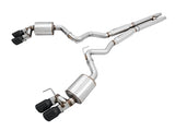 AWE Touring Edition Cat-back Exhaust for the 2018+ Mustang GT - Quad Diamond Black Tips (3015-43106)