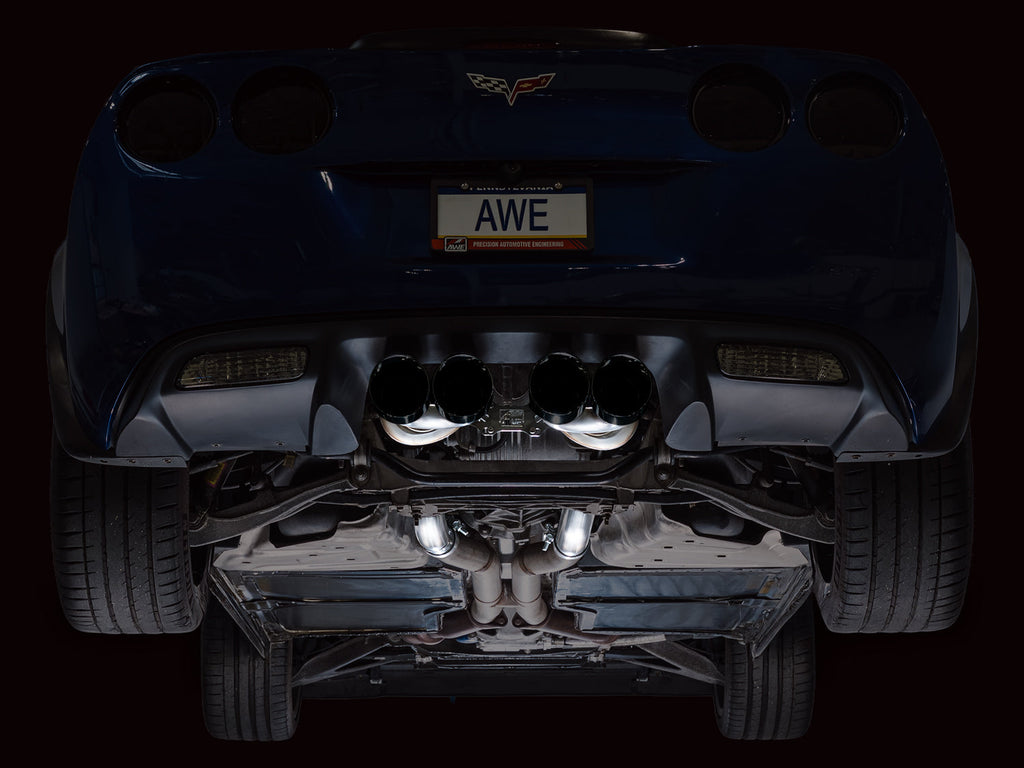 AWE Tuning Touring Edition Axleback Exhaust for C6 Chevrolet Corvette Z06/ZR1 - Diamond Black Tips (3015-43606)
