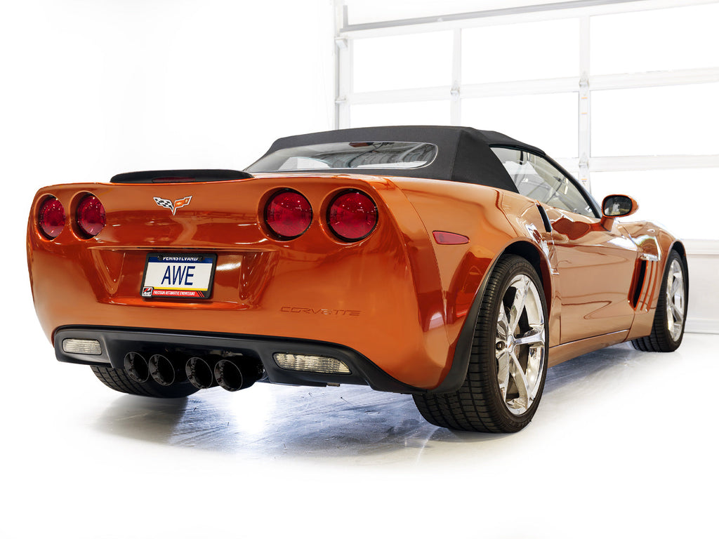 AWE Tuning Touring Edition Axleback Exhaust for C6 Chevrolet Corvette 6.0L (2005-2007) and 6.2L (2008) - Diamond Black Tips (3015-43660)