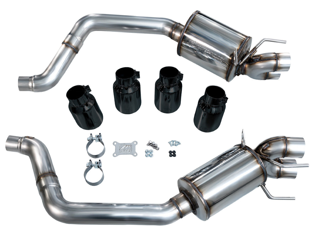 AWE Tuning Touring Edition Axleback Exhaust for C6 Chevrolet Corvette 6.0L (2005-2007) and 6.2L (2008) - Diamond Black Tips (3015-43660)