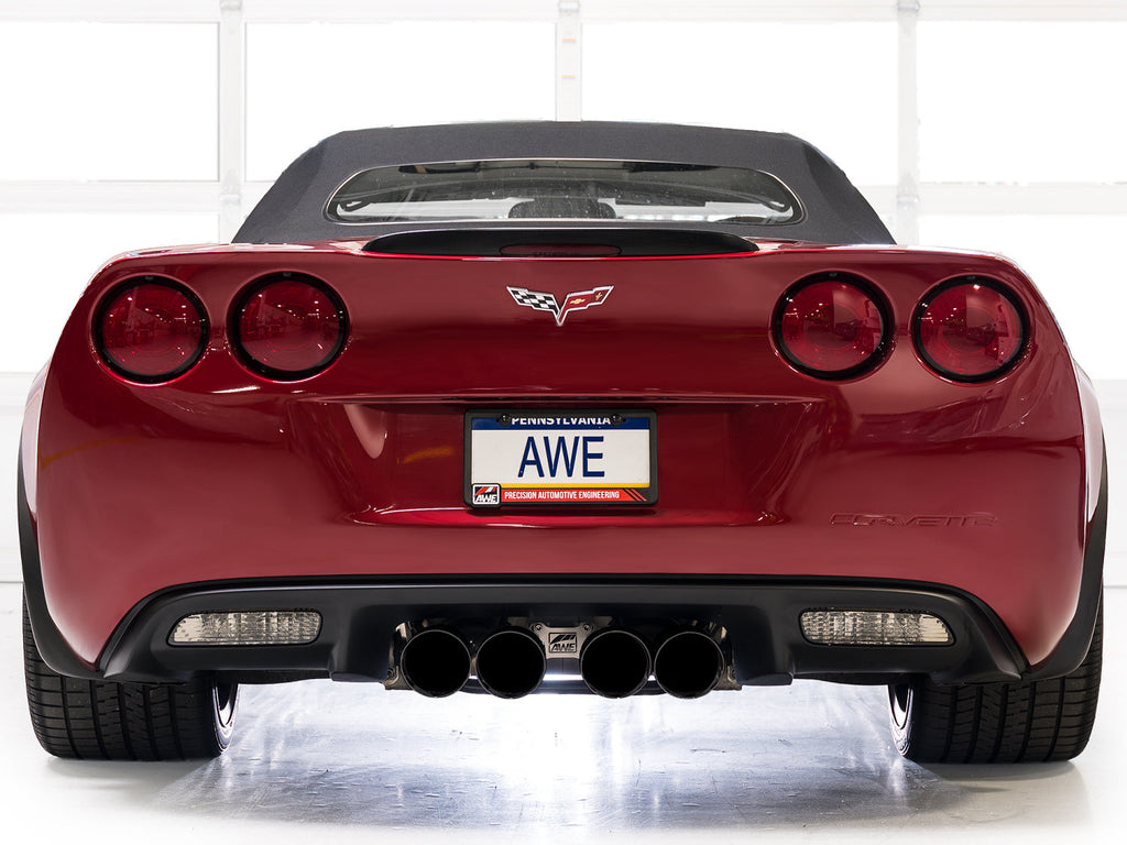AWE Tuning Touring Edition Axleback Exhaust for C6 Chevrolet Corvette 6.2L (2009-2013) - Diamond Black Tips (3015-43662)