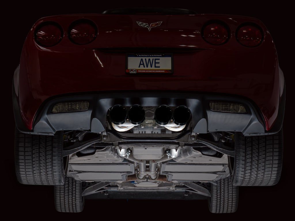 AWE Tuning Touring Edition Axleback Exhaust for C6 Chevrolet Corvette 6.2L (2009-2013) - Diamond Black Tips (3015-43662)