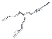 Load image into Gallery viewer, AWE Tuning 0FG Non-Resonated Catback for '21+ Ford F-150 Tremor (With Bumper Cutouts) - Chrome Silver Tips (3020-32402)