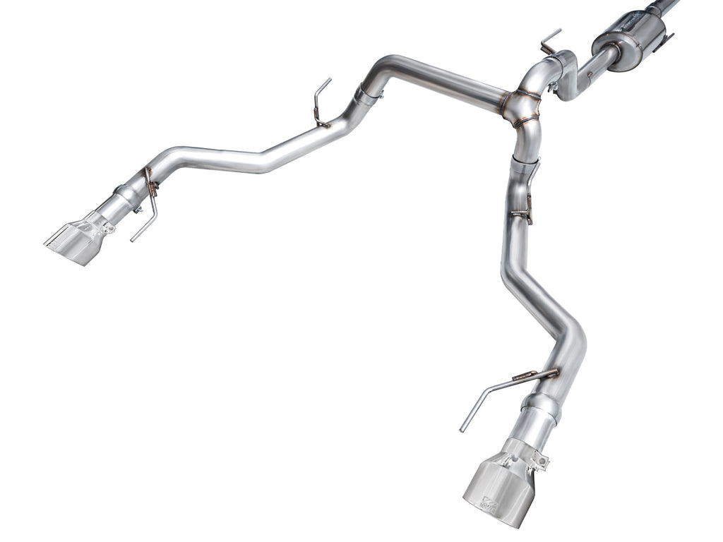 AWE Tuning 0FG Non-Resonated Catback for '21+ Ford F-150 Tremor (With Bumper Cutouts) - Chrome Silver Tips (3020-32402)