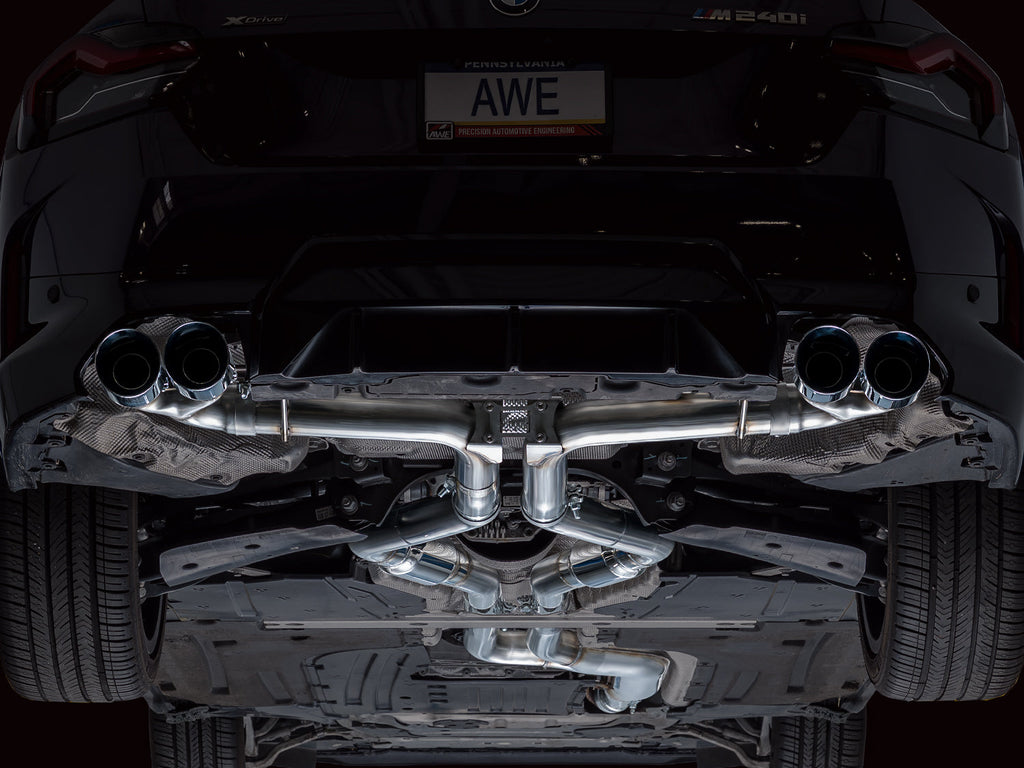 AWE Tuning 22-26 BMW M240i (G42) Track Edition Exhaust - Chrome Silver Tips (3020-42240)