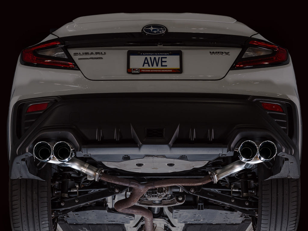 AWE Tuning Track Edition Axleback Exhaust for VB Subaru WRX - Chrome Silver Tips (3020-42424)