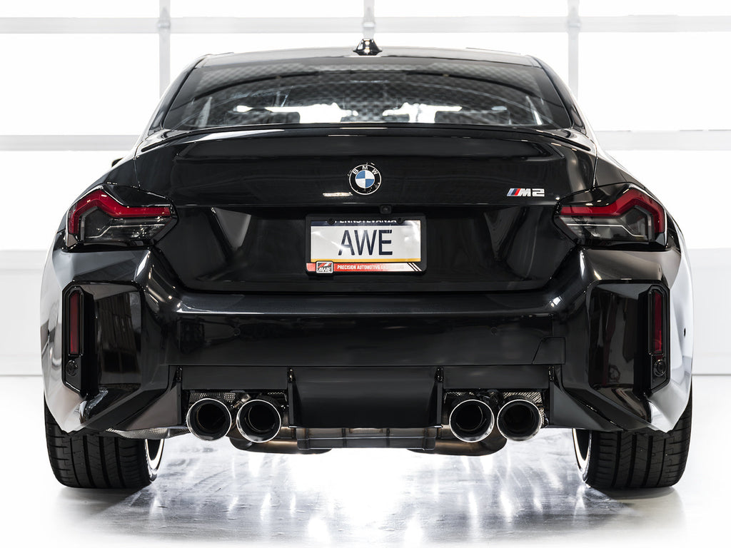 AWE Tuning Track Edition Exhaust Chrome Silver Tips for 23-24 BMW G87 M2 (3020-42487)