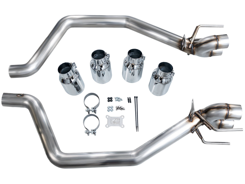 AWE Tuning Track Edition Axleback Exhaust for C6 Chevrolet Corvette Z06/ZR1 - Chrome Silver Tips (3020-42606)