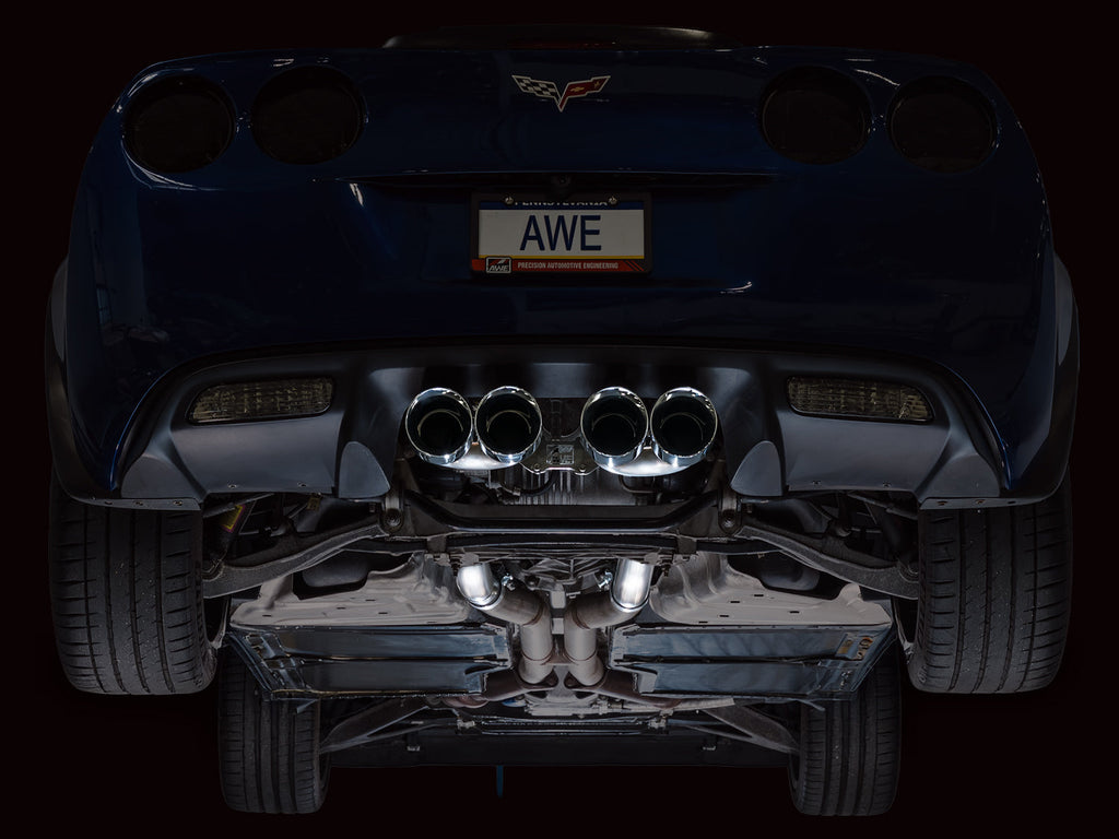 AWE Tuning Track Edition Axleback Exhaust for C6 Chevrolet Corvette Z06/ZR1 - Chrome Silver Tips (3020-42606)