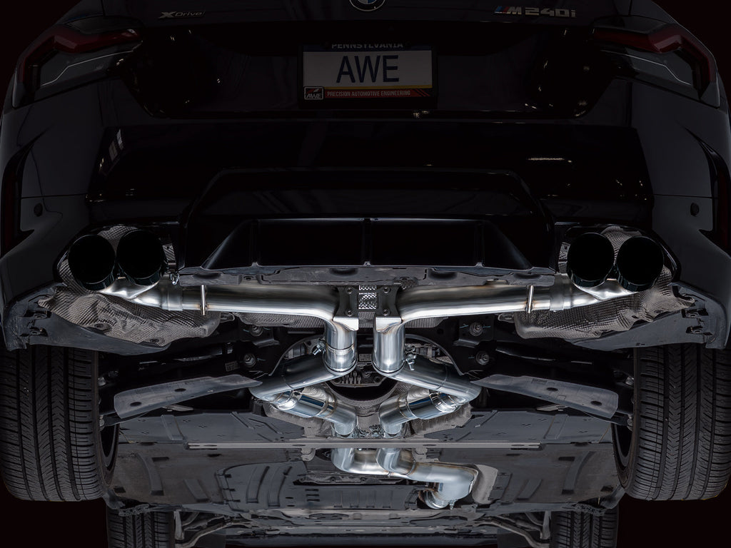 AWE Tuning 22-26 BMW M240i (G42) Track Edition Exhaust - Diamond Black Tips (3020-43240)