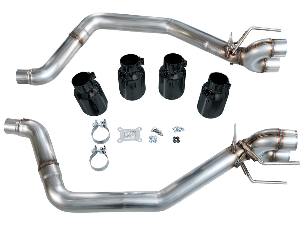 AWE Tuning Track Edition Axleback Exhaust for C6 Chevrolet Corvette 6.0L (2005-2007) and 6.2L (2008) - Diamond Black Tips (3020-43660)