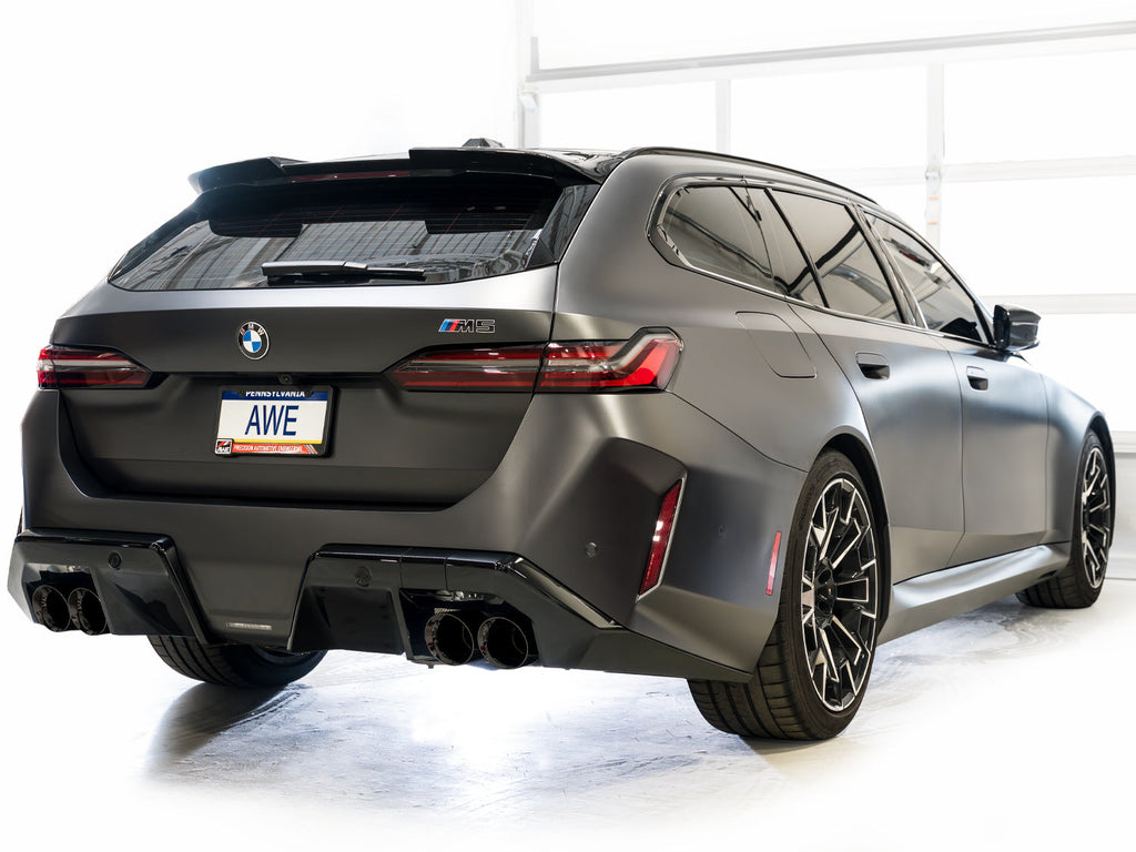 AWE Tuning Track Edition Catback Exhaust for BMW G90/G99 M5 - Diamond Black Tips (3020-43790)