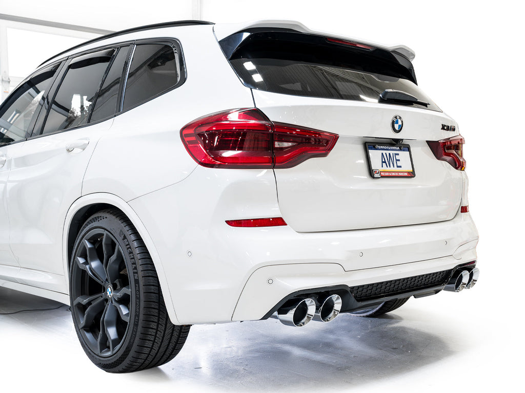 AWE Tuning Valved SwitchPath Axleback Exhaust for BMW F97 X3 M / F98 X4 M - Chrome Silver Tips (3025-42301)
