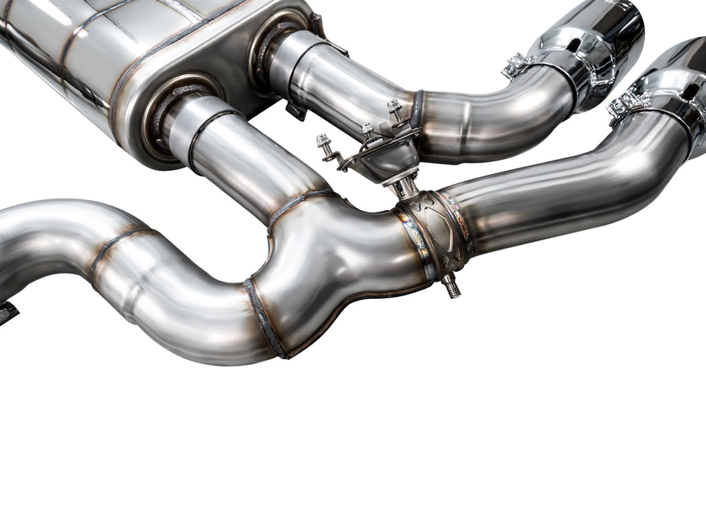 AWE Tuning Valved SwitchPath Axleback Exhaust for BMW F97 X3 M / F98 X4 M - Chrome Silver Tips (3025-42301)