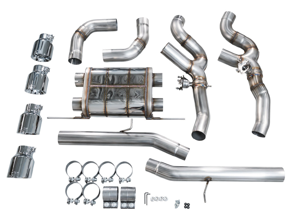AWE Tuning Valved SwitchPath Axleback Exhaust for BMW F97 X3 M / F98 X4 M - Chrome Silver Tips (3025-42301)