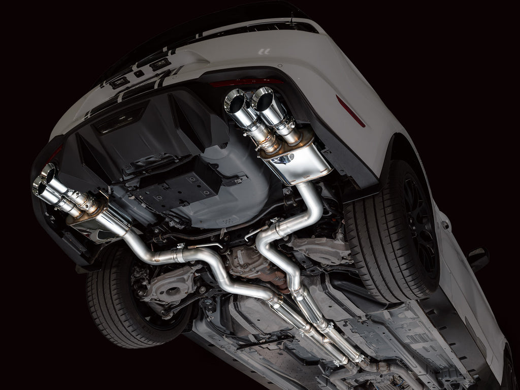 AWE Tuning SwitchPath Cat-back Exhaust for '18-'23 S550 Mustang GT - Quad Chrome Silver Tips (3025-42550)