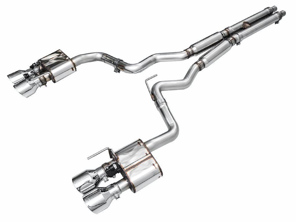 AWE Tuning SwitchPath Exhaust for Ford Mustang S550 Mach1 - Quad Chrome Silver Tip (3025-42551)