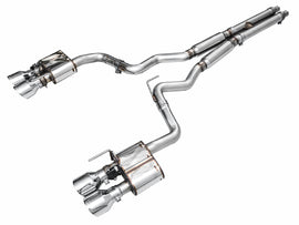 AWE Tuning SwitchPath Exhaust for Ford Mustang S550 Mach1 - Quad Chrome Silver Tip (3025-42551)