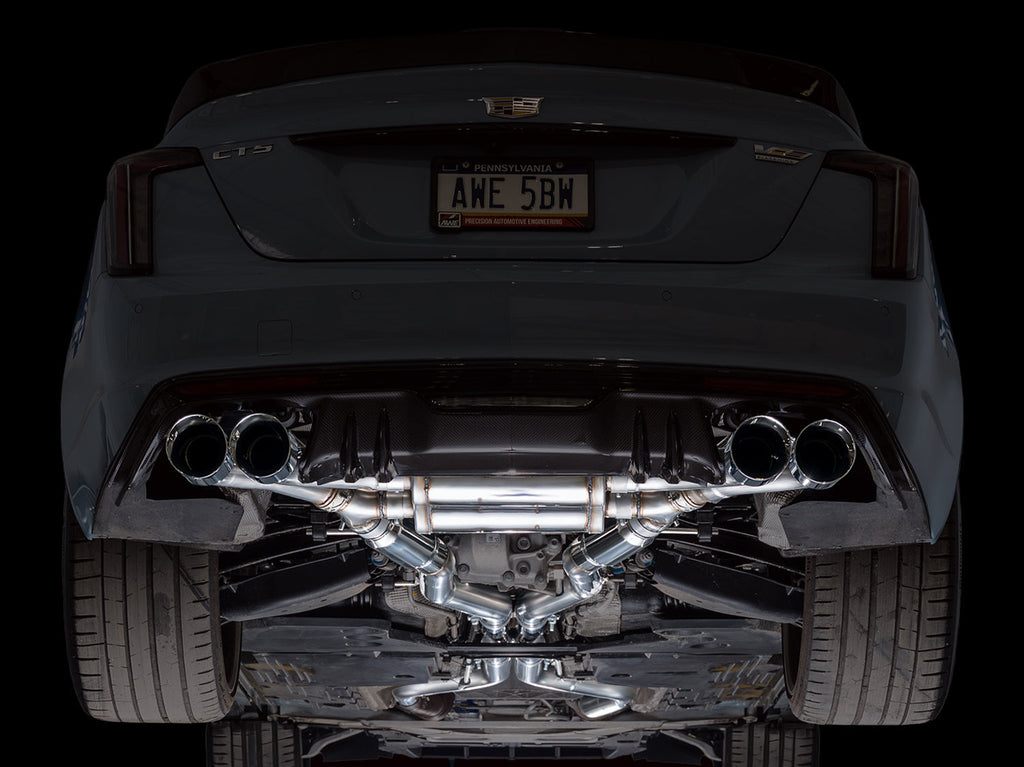 AWE Tuning SwitchPath Exhaust for Cadillac CT5-V Blackwing - Chrome Silver Tips (3025-42562)