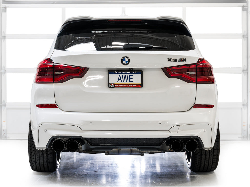 AWE Tuning Valved SwitchPath Axleback Exhaust for BMW F97 X3 M / F98 X4 M - Diamond Black Tips (3025-43301)