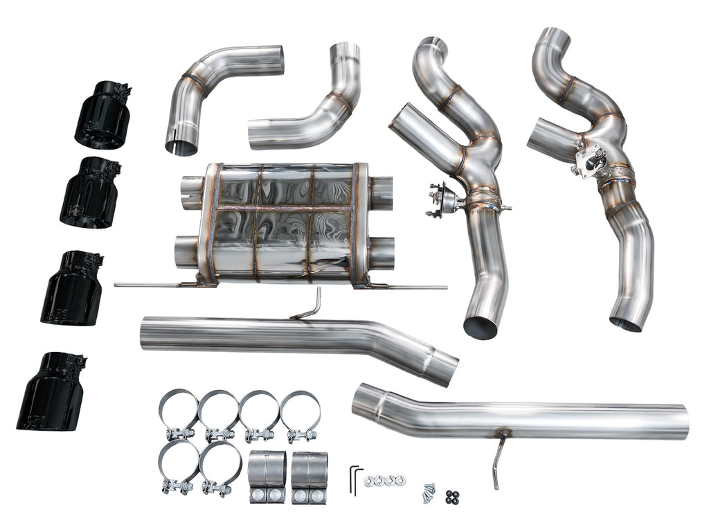 AWE Tuning Valved SwitchPath Axleback Exhaust for BMW F97 X3 M / F98 X4 M - Diamond Black Tips (3025-43301)