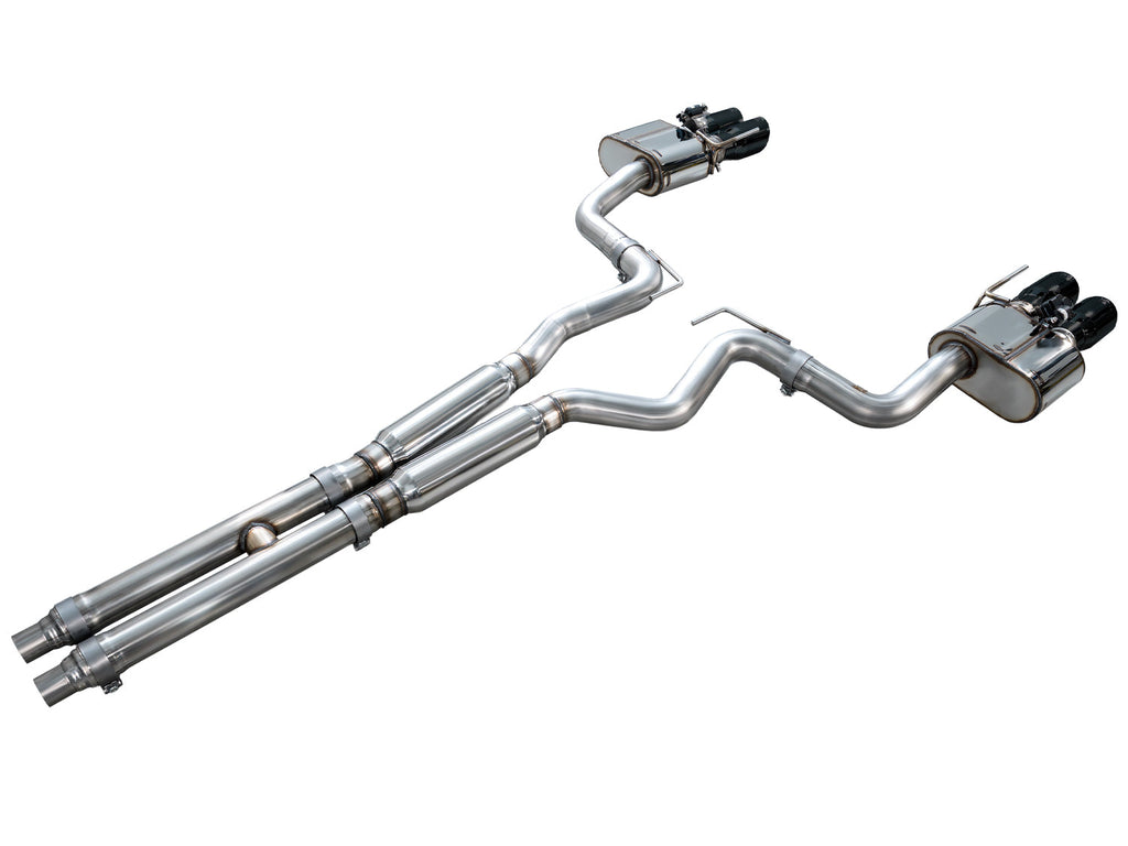AWE Tuning SwitchPath Cat-back Exhaust for '18-'23 S550 Mustang GT - Quad Diamond Black Tips (3025-43550)