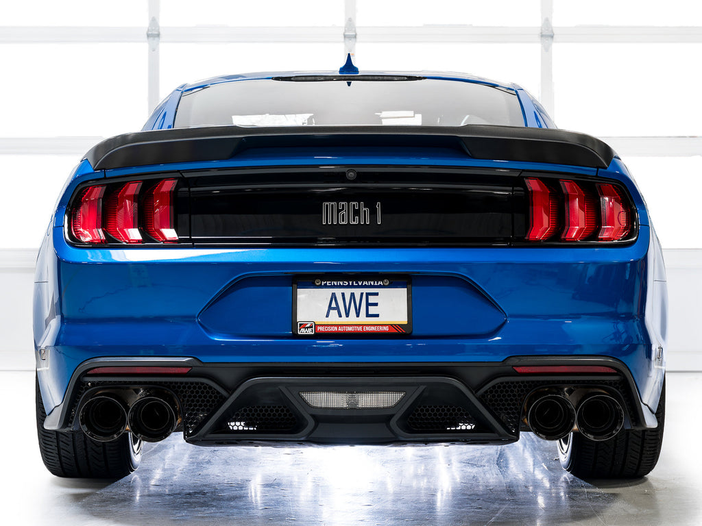 AWE Tuning SwitchPath Exhaust for Ford Mustang S550 Mach1 - Quad Diamond Black Tips (3025-43551)