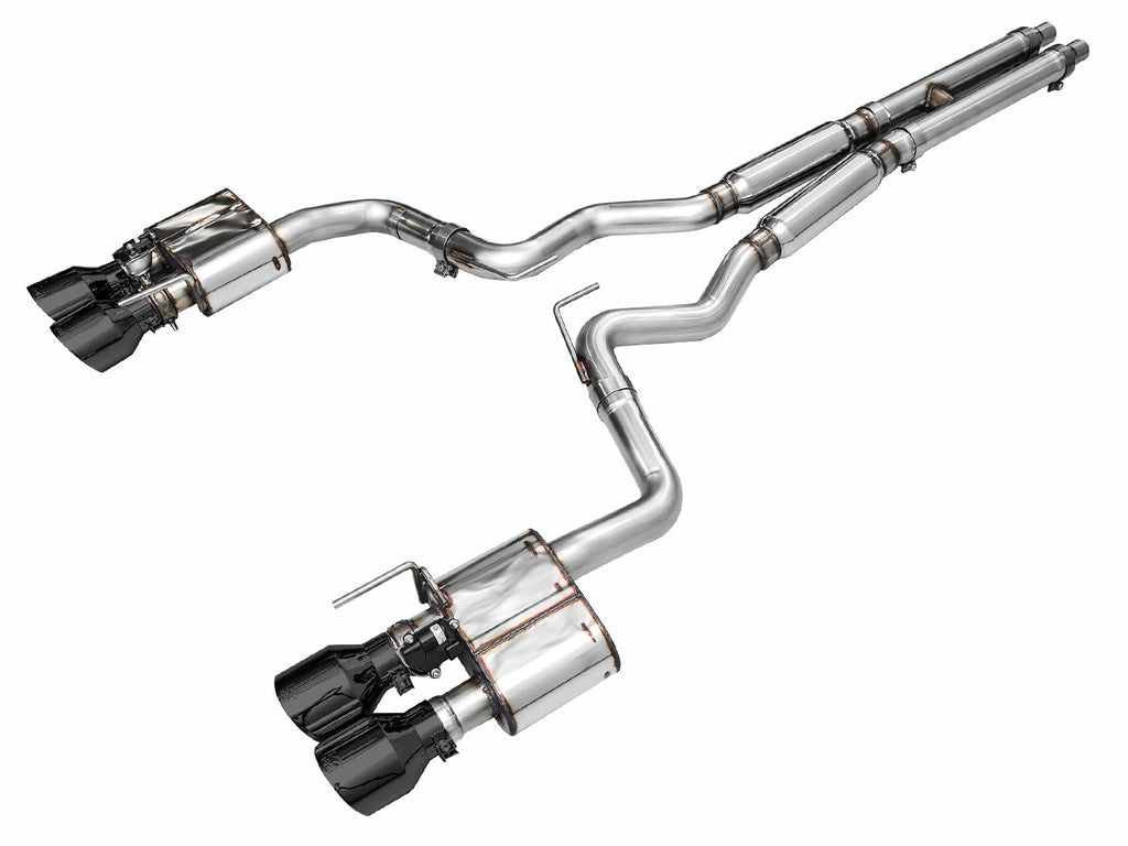 AWE Tuning SwitchPath Exhaust for Ford Mustang S550 Mach1 - Quad Diamond Black Tips (3025-43551)