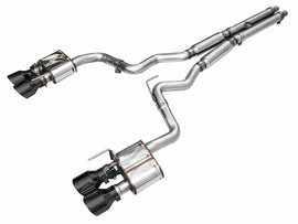 AWE Tuning SwitchPath Exhaust for Ford Mustang S550 Mach1 - Quad Diamond Black Tips (3025-43551)