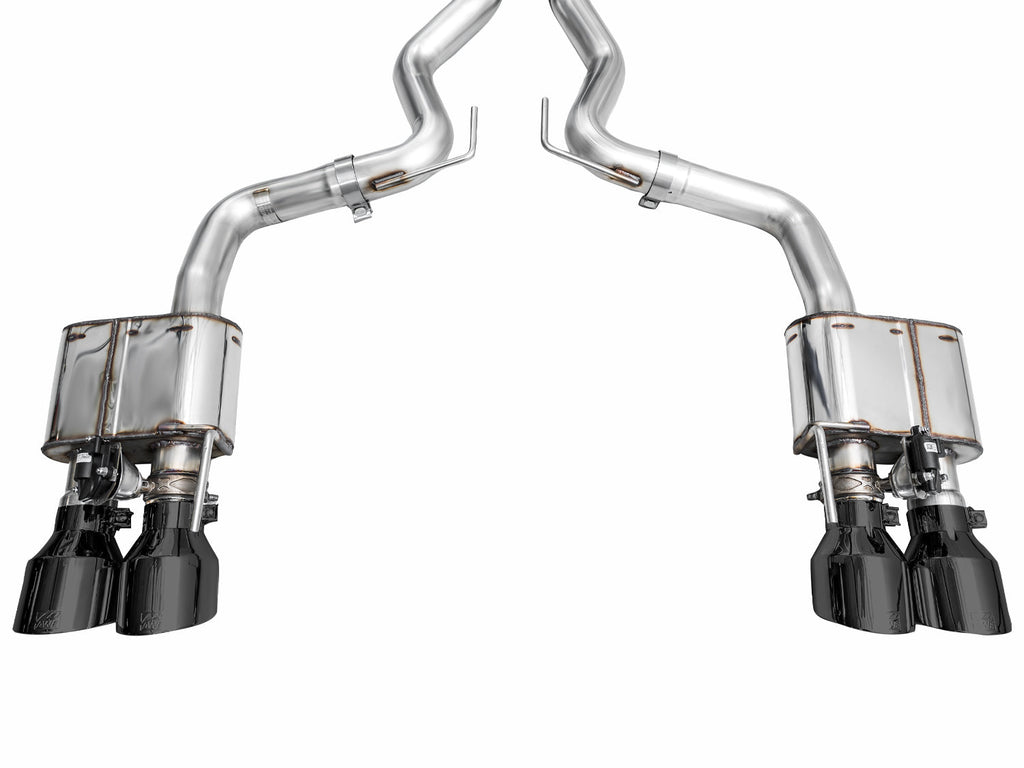 AWE Tuning SwitchPath Exhaust for Ford Mustang S550 Mach1 - Quad Diamond Black Tips (3025-43551)