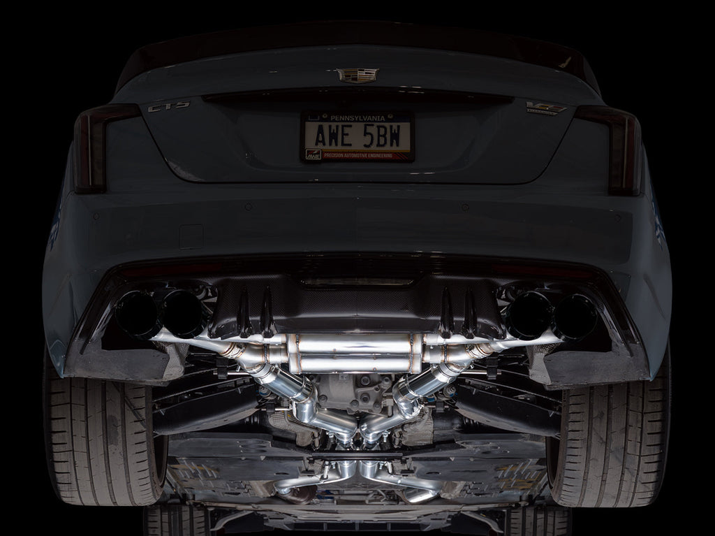 AWE Tuning SwitchPath Exhaust for Cadillac CT5-V Blackwing - Diamond Black Tips (3025-43562)