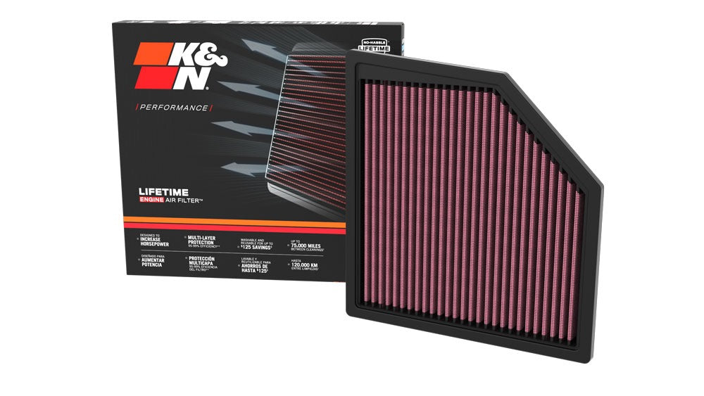 K&N 22-25 BMW X1 High-Flow Engine Air Filter (33-3180)