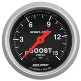 AutoMeter 2-1/16in 0-15 PSI Mechanical Sport-Comp Boost Pressure Gauge (3302)