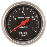 AutoMeter Sport Comp 52mm Full Sweep Electronic Fuel Level Programmable Empty-Full Range Gauge (3310)