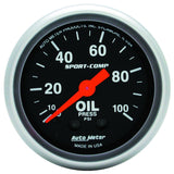 AutoMeter Sport Comp 52mm Mechanical 0-100 PSI Oil Pressure Gauge (3321)