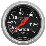 AutoMeter Sport 2in Water Temp Metric , 50-115 deg. C / Mech (3332-M)