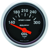 AutoMeter Sport-Comp 52mm 140-300 Deg F Electronic Oil Temp Gauge (3348)