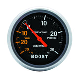 AutoMeter Sport-Comp 2-5/8in 30 IN HG/30 PSI Mechanical Boost/Vacuum Gauge (3403)