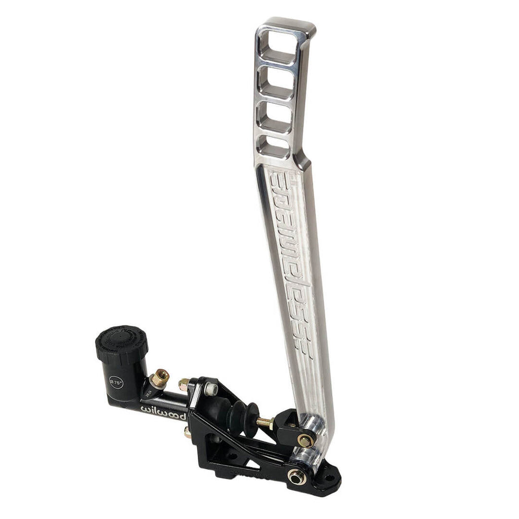 Nameless Performance Hydraulic Handbrake - 18" Raw Aluminum CNC-Engraved Handle - With Reservoir Style Master Cylinder (NPHB-18-NON-RES750B)