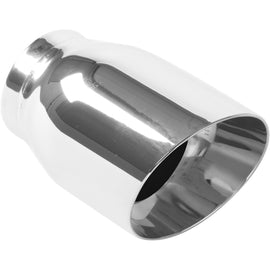 MagnaFlow Tip Stainless Double Wall Round Single Outlet Polished 3.5in DIA 2.5in Inlet 5.5in Length (35225)