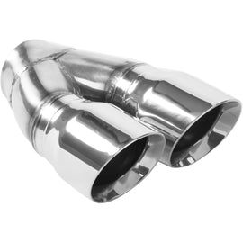 MagnaFlow Double Wall 3in Dual Round Polished Tip 2.25in Inlet (35226)
