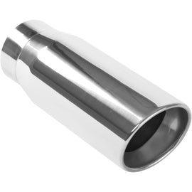 MagnaFlow Tip Stainless Double Wall Round Single Outlet Polished 5in DIA 4in Inlet 13in Length (35231)