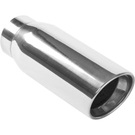 MagnaFlow Tip Stainless Double Wall Round Single Outlet Polished 4.5in DIA 3.5in Inlet 12in Length (35232)