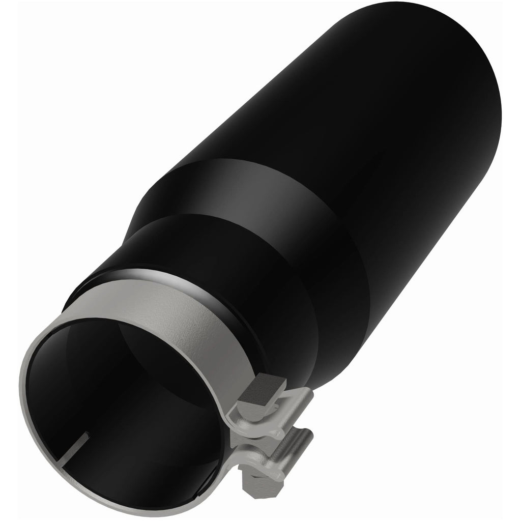 MagnaFlow Tip Stainless Black Coated Single Wall Round Single Outlet 5in Dia 3.5in Inlet 14.5in L (35237)